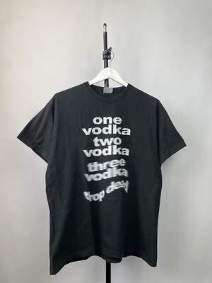 Vintage Adult Humor ''One Vodka... DropDead'' Y2K Tee Men s L Size