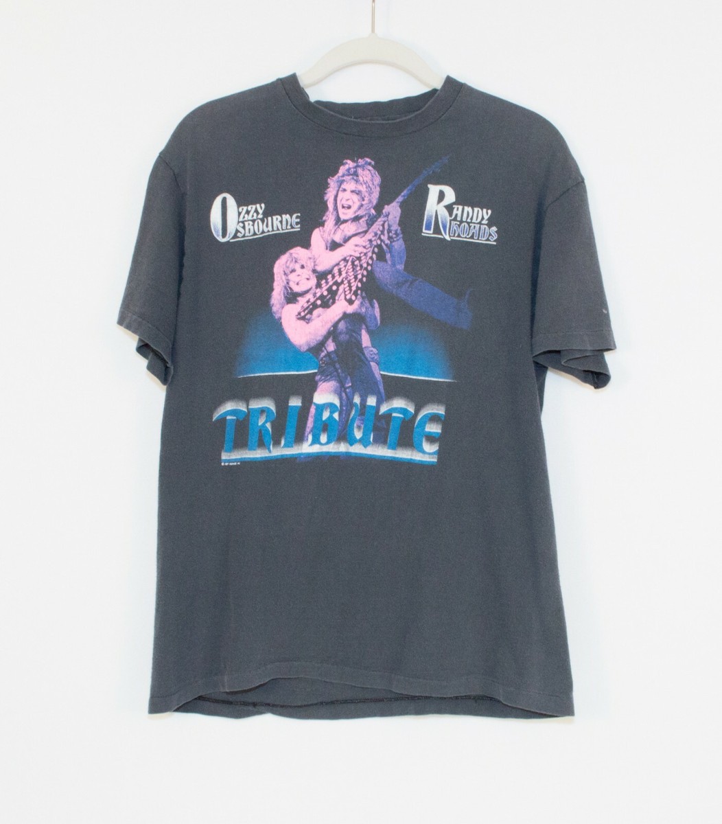 Vintage 1987 Ozzy Osbourne Randy Rhoads Tribute Shirt Size L | eBay