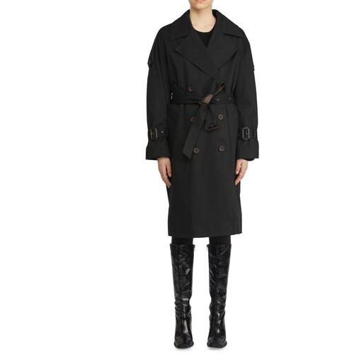 Badgley Mischka Women's Cotton Double Breasted Belted Trench Coat eBay
