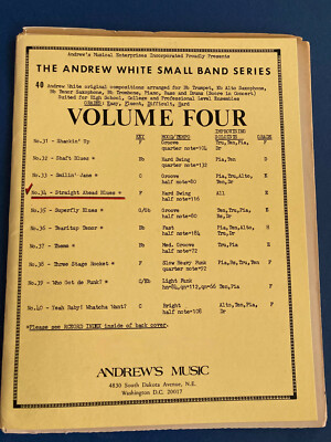 Straight Ahead Blues, Andrew White Small Band Series, Jazz Combo, Septet
