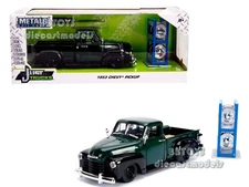 1953 CHEVROLET 3100 PICKUP GREEN & EXTRA WHEELS 1/24 MODEL BY JADA 30521