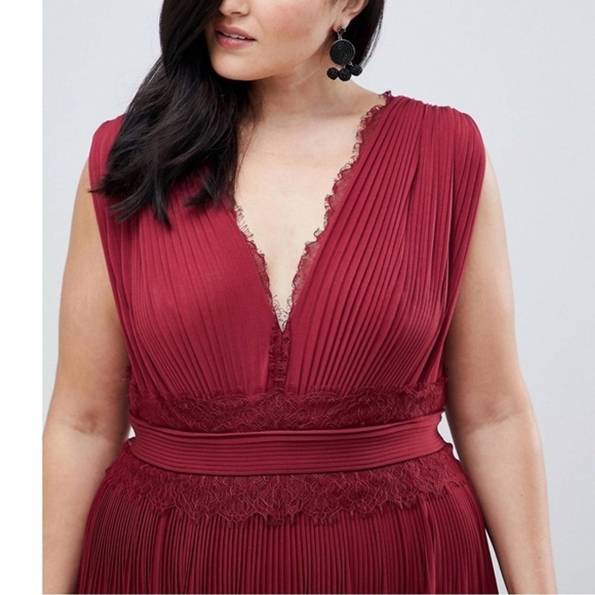 NWOT ASOS Premium Lace insert Pleated Maxi Dress | eBay