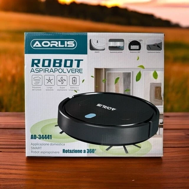 Robot Aspirapolvere Robottino Senza Fili Nero Bianco Aspira Polvere Casa Ufficio - Immagine 4 di 4