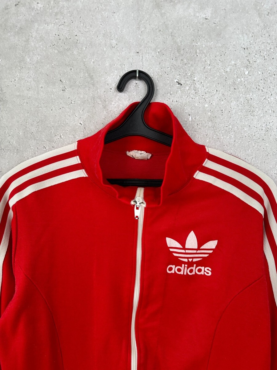 VINTAGE ADIDAS 1970s RED TRACK TOP JACKET OLYMPIC GAMES MADE VINTAGE ADIDAS 1970s RED TRACK TOP JACKET OLYMPIC GAMES MADE