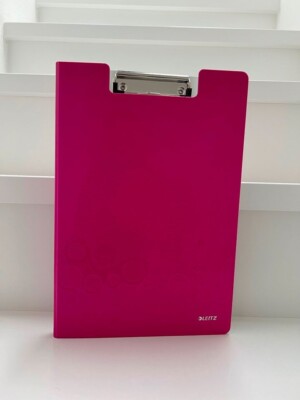 OVP Leitz Klemmmappe WOW pink 41990023 Klemmbrett Klammer Klemme silber