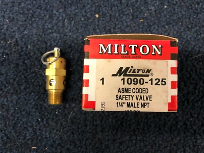 Milton 1090-125 ASME Coded Safety Valve 1/4'' male NPT 125 PSI