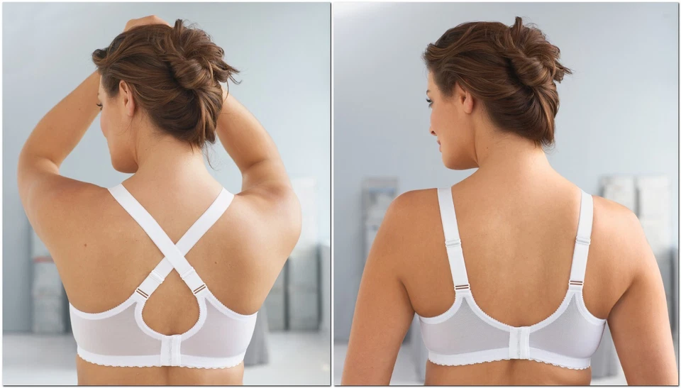 Sujetador multidireccional Glamorise entrecruzado 50H (2 vías) CONVERTIBLE negro ¡NUEVO AHORRA! Foto 3 de 4