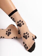 Fiore PawPaw 20 Den Paw Print Crew Socks