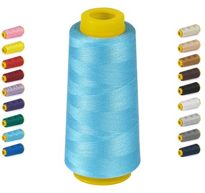1800 Yards Blue All Purpose Sewing Serger Thread Cones Polyester 40s/2