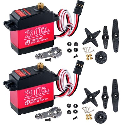 2PCS 30KG Metal Gear Digital Servo High Torque Steering Gear Servo, Waterproo...