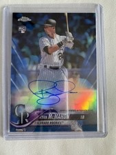 Ryan McMahon 2018 Topps Chrome RC AUTO Blue Refractor 144/150 New York Yankees