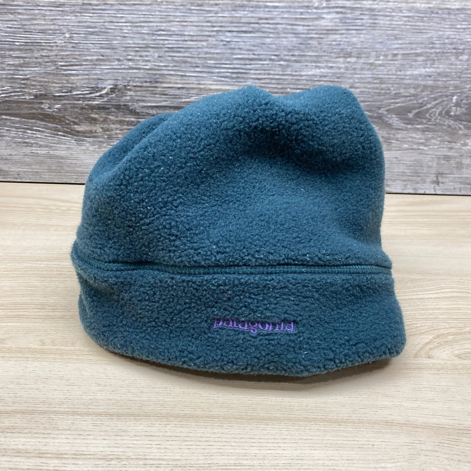 Vintage Patagonia Hat Beanie Green Large Fleece Synchilla Outdoor Hiking Winter