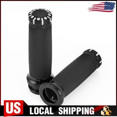 Black 1'' Electronic Throttle Hand Grips For Harley Touring Electra Glide 08-23