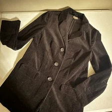 J Jill Black Corduroy Blazer Women’s Small Button Front