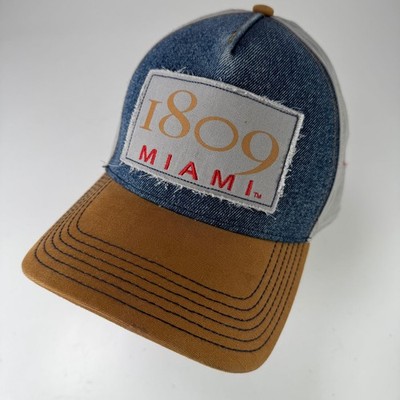 The Game Miami 1809 Denim Trucker Cap Beige Grau Blau Verstellbar OSFM