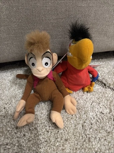 Abu And Iago Lot Of 2 Vintage Disney Beanie Babies With Tags