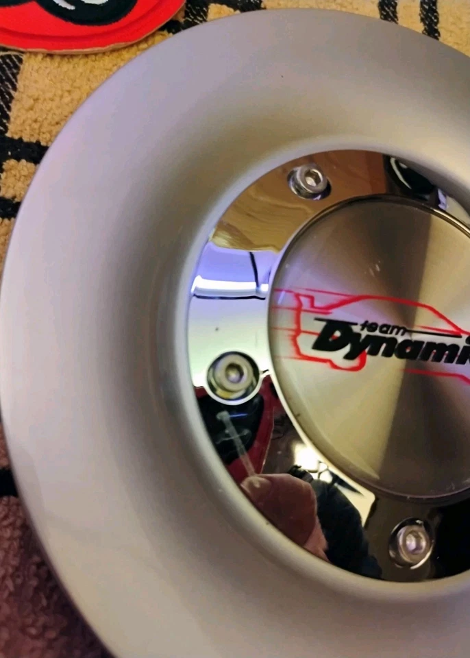 x1 New Team Dynamics 6-1/16" OD Part #LG63A And #LG63B Silver Wheel Center Cap.  - Image 3 of 4