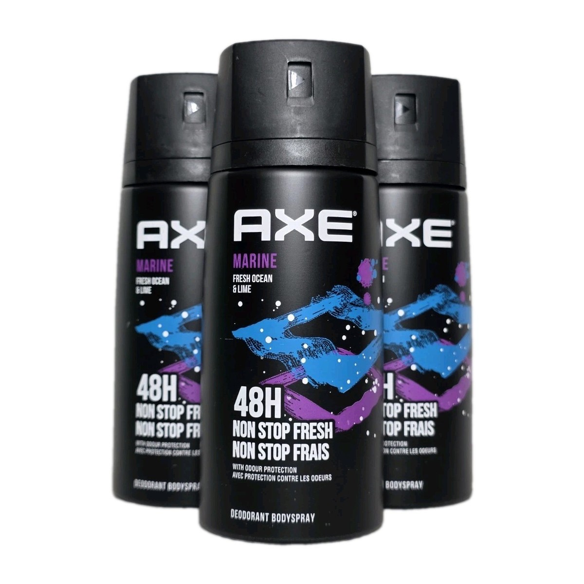Axe 3 Pack MARINE Deodorant Body Spray Men's Fragrance 150ml. Free Shipping