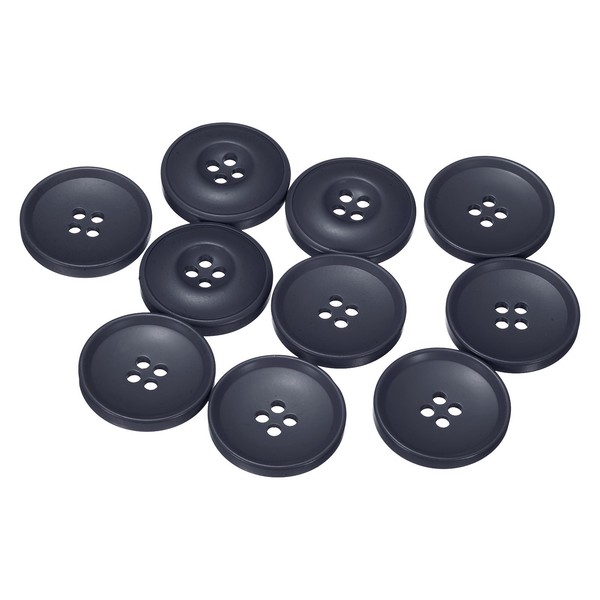 NäHknöPfe,30Mm,Kunstharz,Rund,Flach,4 LöCher,Diy-BastelknöPfe,Dunkelblau,10Stk-image