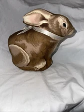 Brown Rabbit Decorative Pillow Plush Stuffed Animal 8” Vintage
