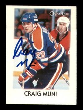 Craig Muni Signed 1987-88 O-Pee-Chee Minis RC 30 Edmonton Oilers