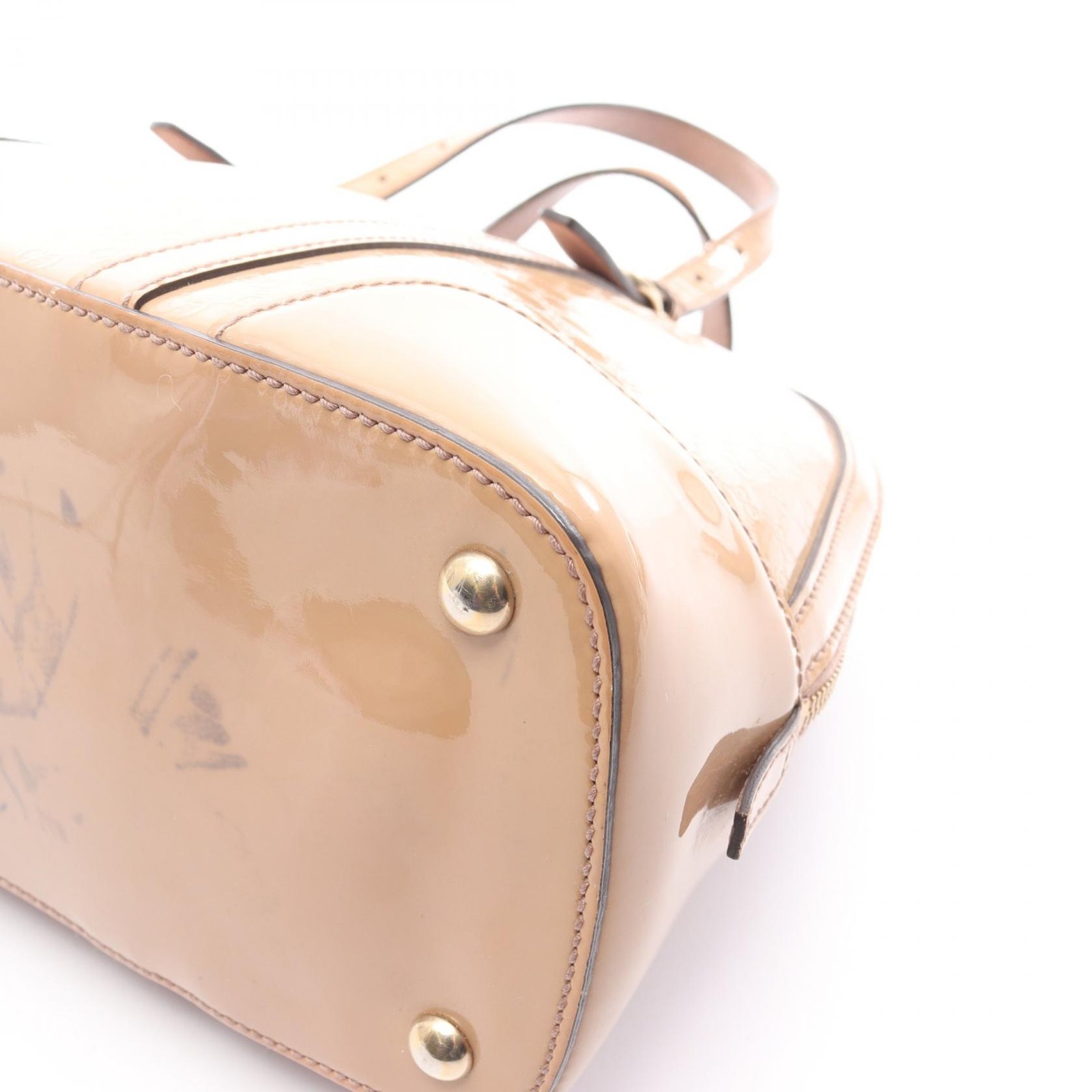 GUCCI Nice Micro Guccissima Shoulder Handbag 309617 Patent leather Pink Used thumbnail 5