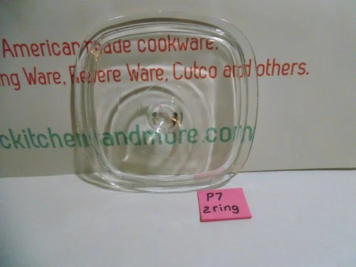 Corning Ware ORIGINAL Clear Glass Pyrex Casserole Lid Cover P-7-C Double  Ring