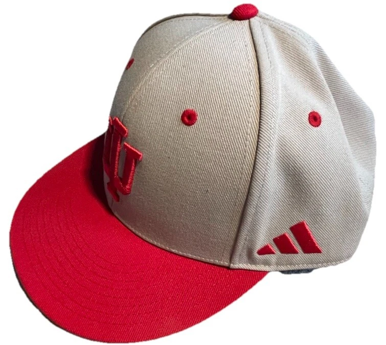 Indiana Hoosiers adidas On-Field Baseball Fitted Hat - Gray EUC Fitted 7 3/8 - Image 4 of 4