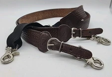 Nocona Belt Co. Men's M Standard Gallus Basketweave Embossed Leather Suspenders