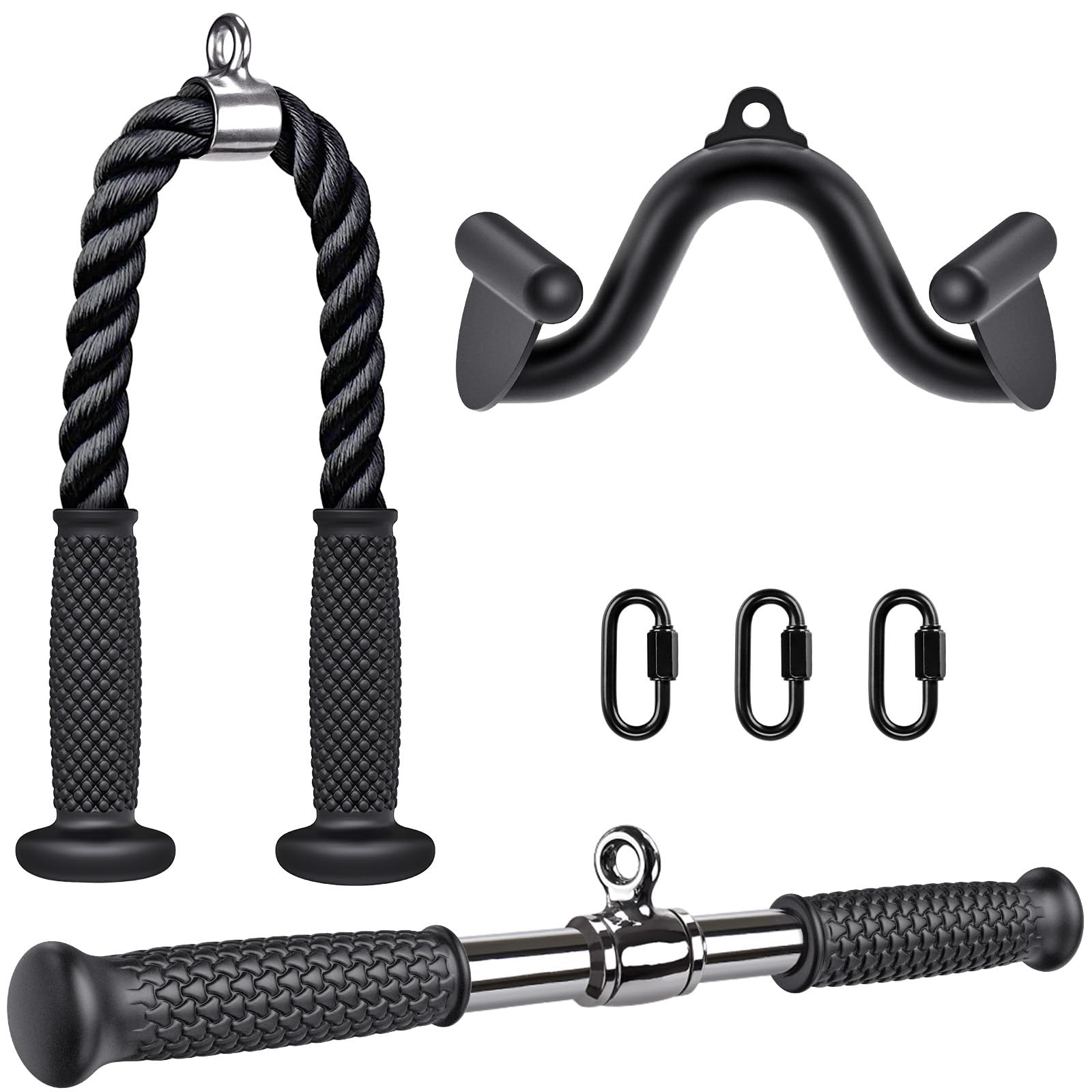 Kipika Tricep Pull Down Rope Attachment Home Gym Cable Machine Pulley 900lb
