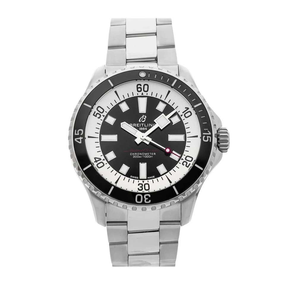 Breitling Superocean Steel Auto Black Dial Bracelet Watch 44mm A17376211B1A1