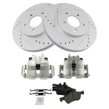 Front Metallic Pads Performance Rotors & Caliper Kit for Ford Mazda Mercury