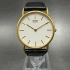 Seiko Watch Men 31mm White Dial Gold Tone Round Vintage 5y30-7000 New Battery