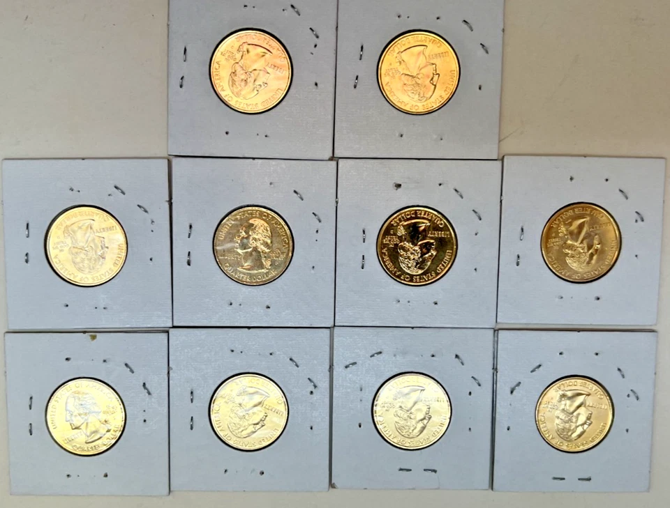 2005 P & D 24 karat gold Overlay State Quarter (10 coins) - Image 2 of 2