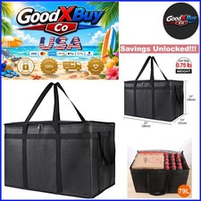 Insulated Food Delivery Bag XXXL Large Capacity for Hot Cold Catering Black