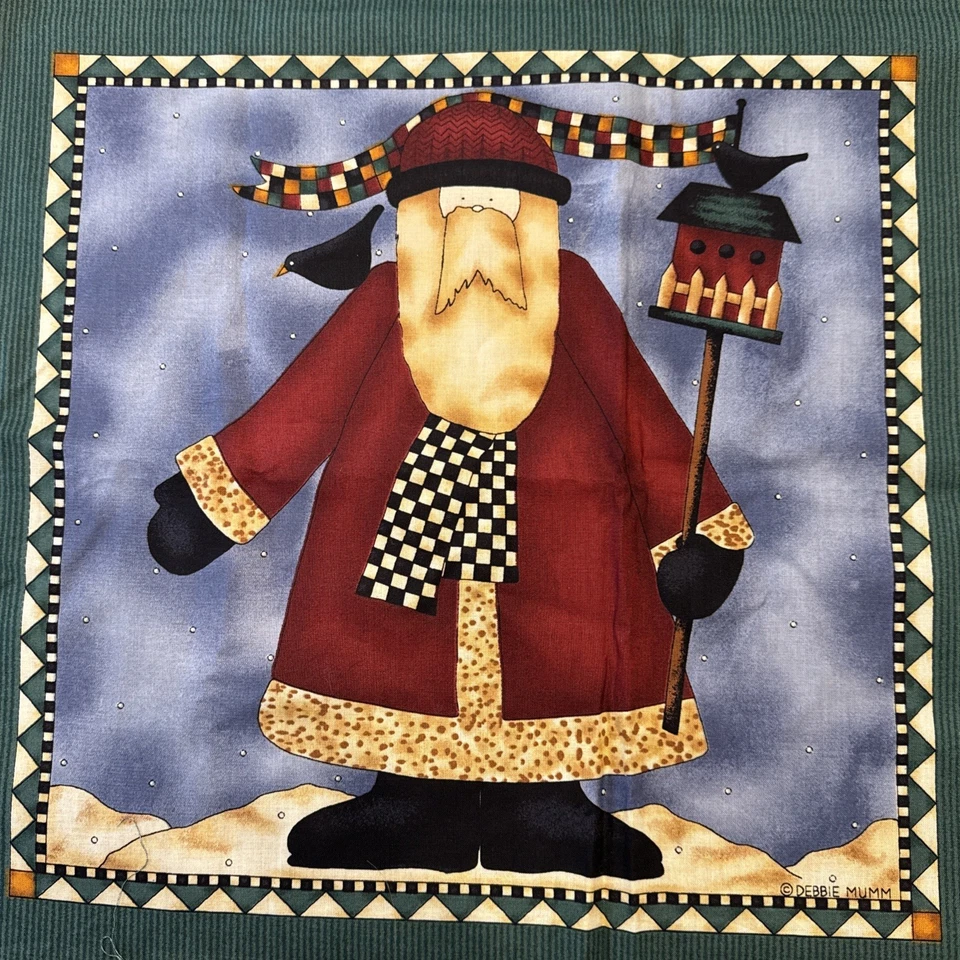 Juego de 6 paneles de almohada vintage Debbie Mumm Woodland Santa sin cortar Foto 3 de 4