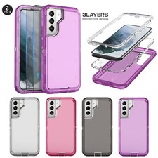 For Samsung Galaxy S21 S21 Plus Clear Case Rugged Cover /Glass Screen Protector