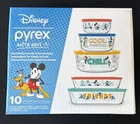 Disney 10 Pieces Pyrex Glass Food Storage Mickey Mouse And Friends