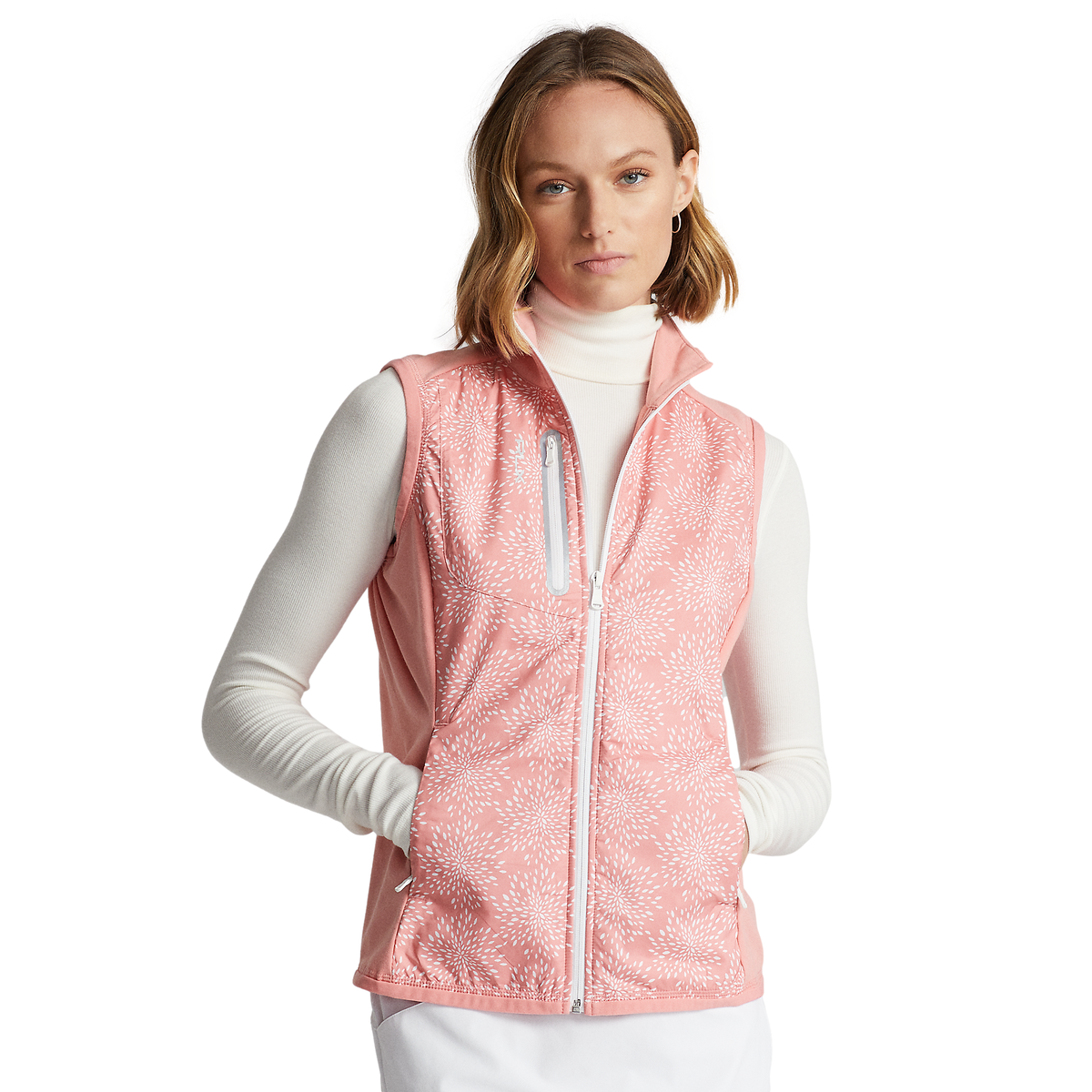 RLX Ralph Lauren ベスト ネオン　ピンク RLX Ralph Lauren Golf Print Full-Zip French Terry Vest Pink - Size