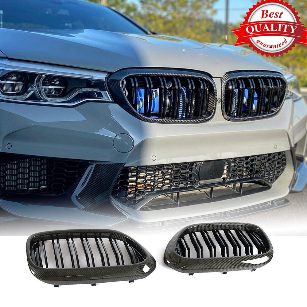 For BMW G30 G38 F90 M5 2017-19 Carbon Fiber Dual Slat Front Kidney