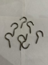 Pack Of 7 A4 Stainless Steel Screw Hooks With Wood Thread 60mm X 4mm
