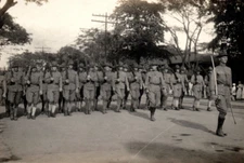 RPPC WWI Army Soldiers Marching Rifle Real Photo Postcard