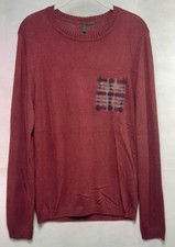 UNITED COLORS OF BENETTON Mens Sweater Size M Red Wine Angora Viscose