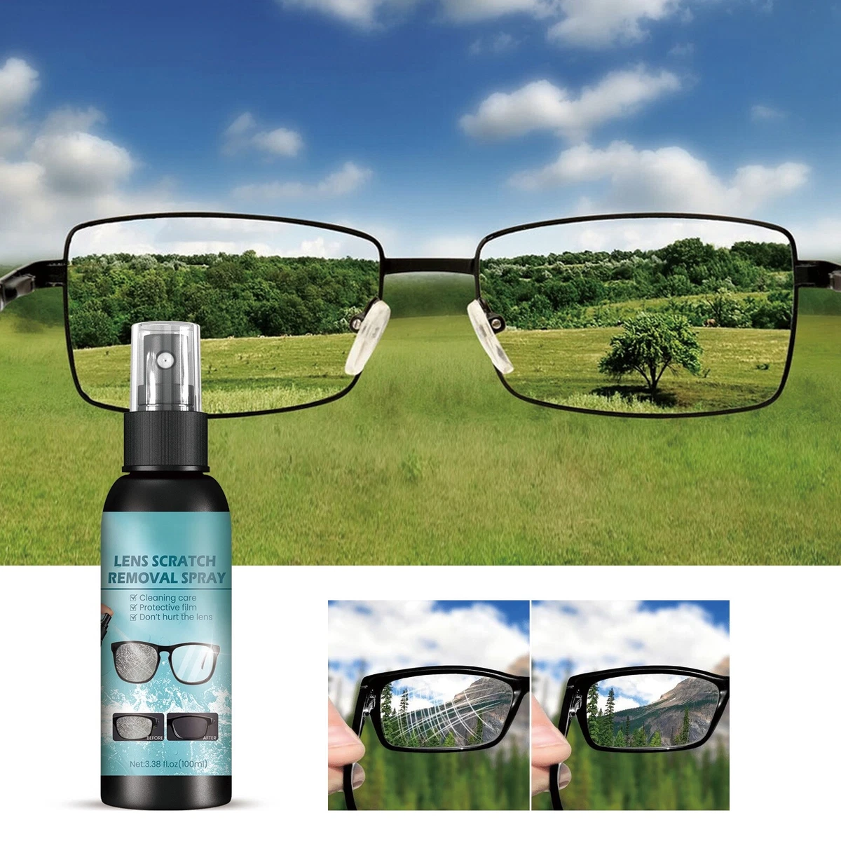 Lens Scratch Removal Spray Eyeglass Windshield Glass Repair Liquid