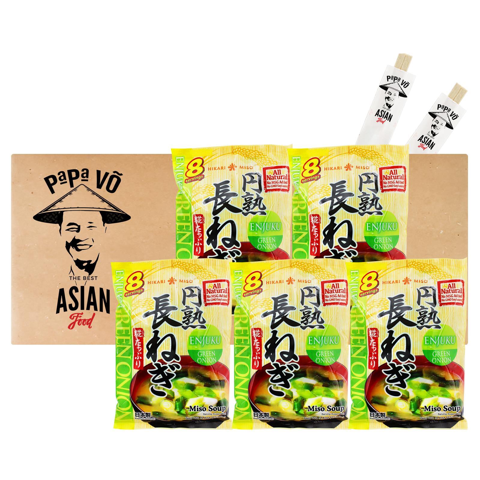 Hikari Instant Miso Suppe mit Frühlingszwiebeln 5x153,6g (8Portionen) Misosuppe