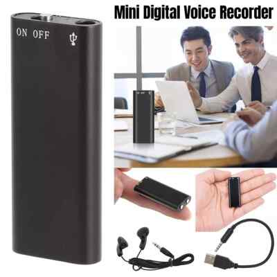 Digital Voice Recorder Tragbar Mini Audio Ton Aufnahmegerät USB MP3 Pla