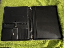 Black Leather Portfolio with Built In Wireless Keyboard for Samsung Tab 2