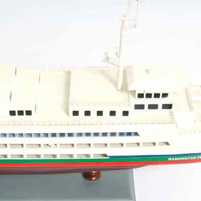 Washington Ferry NEW | Handcrafted Cruise Ship Model W/ Wooden Navigation Towers