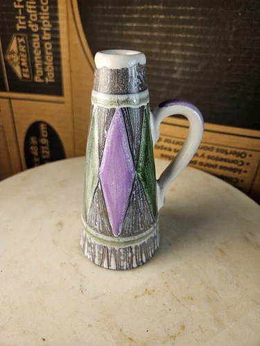 MCM Mid Century Modern Laholm Sweden Pottery Vase / Ewer Pitcher Unnaryd Sweden