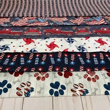 Fabric Patriotic USA 4th of July Holiday Prints Assorted 100% Cotton BTY NEW